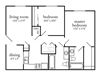 2 bed 2 bath Floor Plan 2 bed 2 bath Floor Plan at Meadow View Apartments and Townhomes, Springboro, Ohio